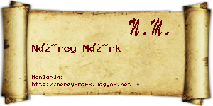 Nérey Márk névjegykártya